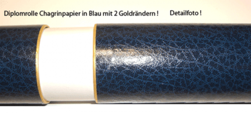 Diplomrollen Blau mit Chagrinpapierüberzug für A4 & A3 Urkunden.