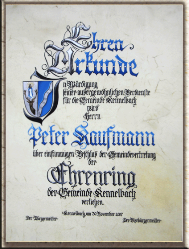 Ehrenringurkunde