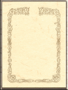 Urkunde auf Pergamentpapier mit Goldornament offen. Größe: A4
