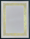 weisser Opalinkarton mit Vordruck Goldornamentrahmen  Grösse: 32 x 41 cm